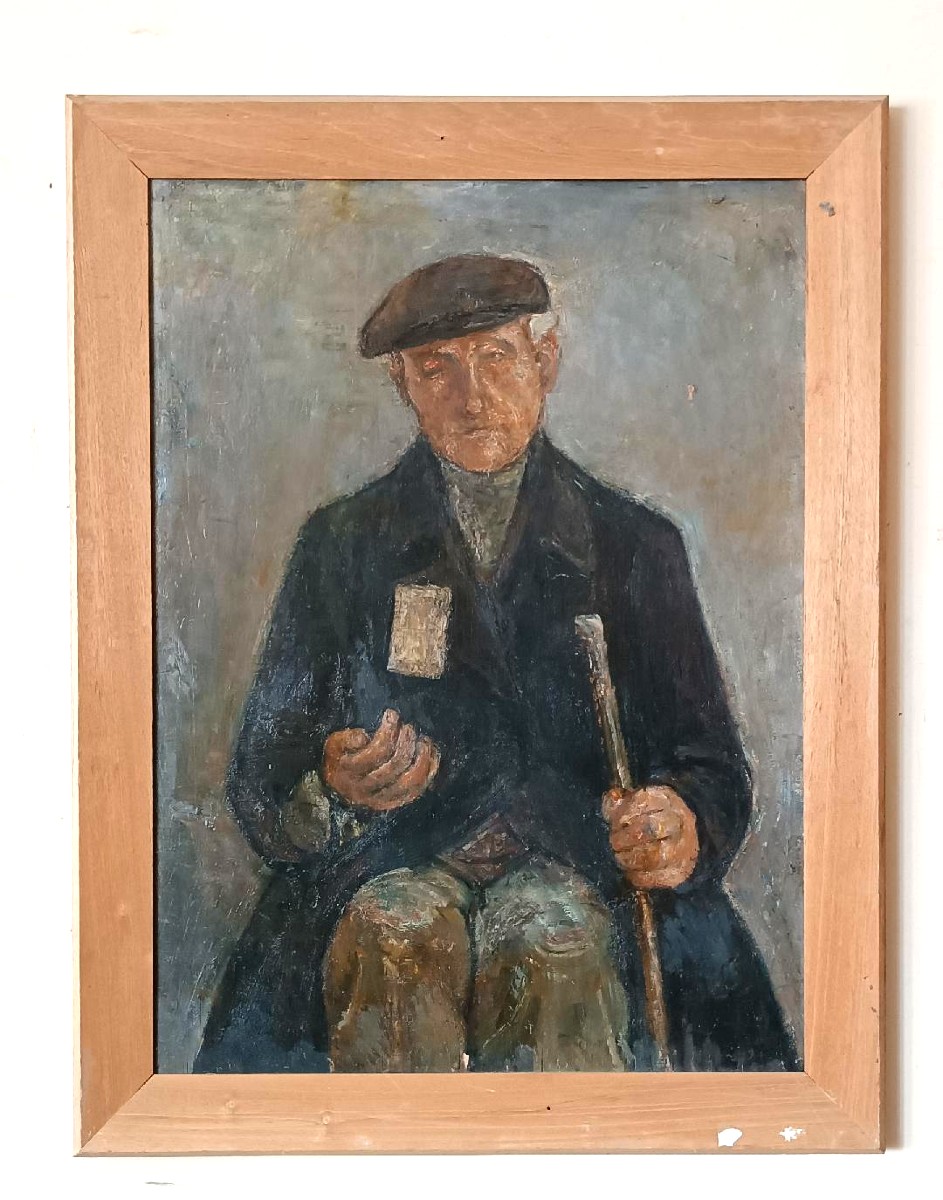 GRANDE Olio su TAVOLA FERRUCCIO FERRI -1940 - "IL CIECO" PUBBLICATO