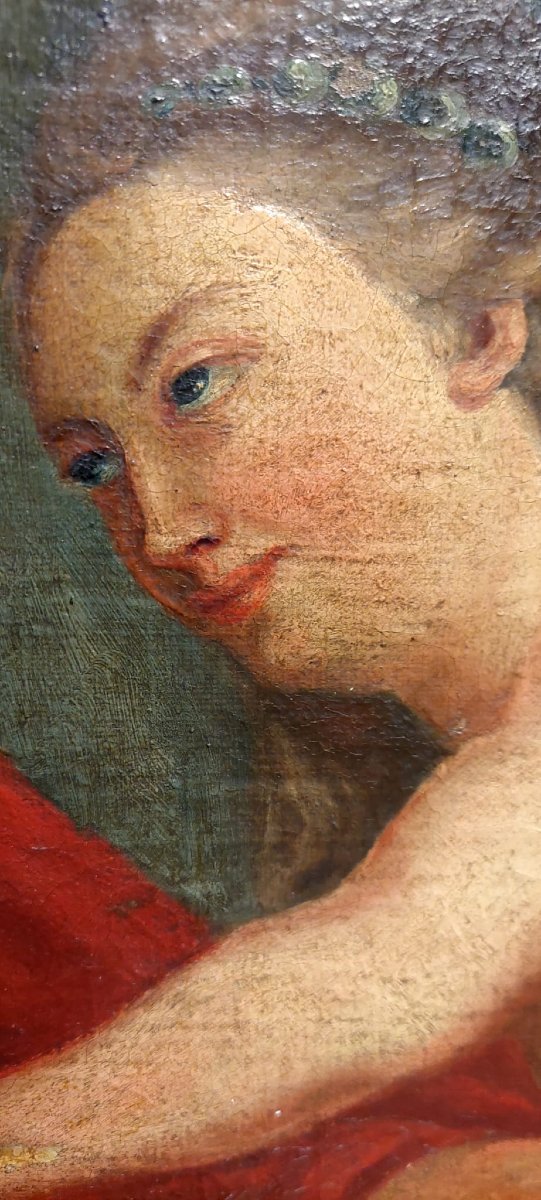 DIPINTO OLIO SU TELA  SCENA BIBLICA GIUSEPPE E LA MOGLIE DI PUTIFARRE FINE XVIII SEC-photo-2