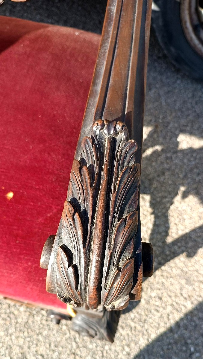 Coppia di poltrone antiche , intagliate noce-photo-6