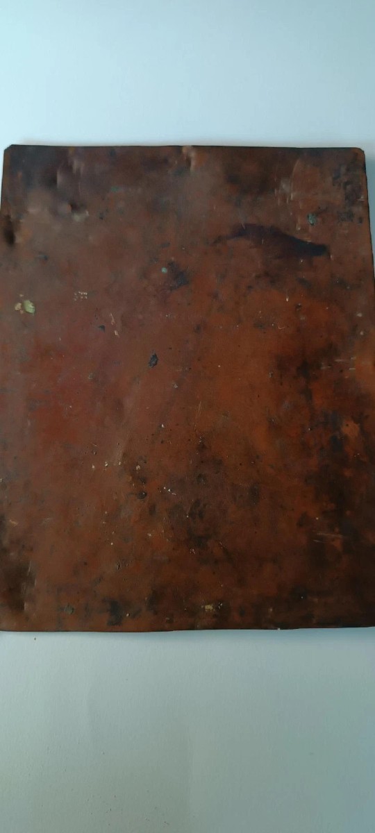 Antico dipinto su rame -XVII\XVIII secolo-San Carlo Borromeo 25 x 20 cm-photo-3