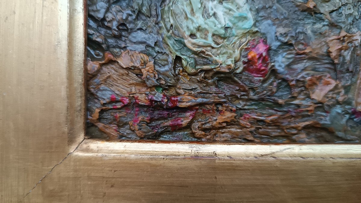 RARO Dipinto olio su tavola Ferruccio Rontini ( 1883-1964 ) 1° periodo 1917-photo-2