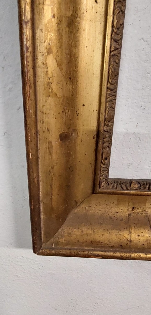 Cornice in  Legno ,   dorata in  foglia oro   XIX secolo -photo-3