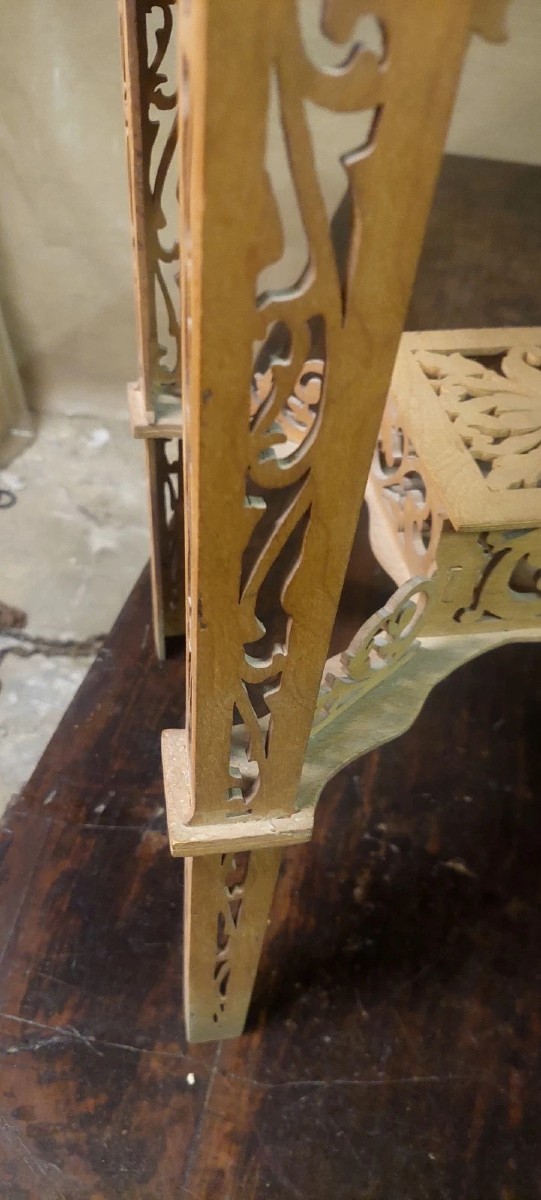 RARO TAVOLINO LEGNO A TRAFORO DITTA AMATI TORINO ANTICO-photo-7