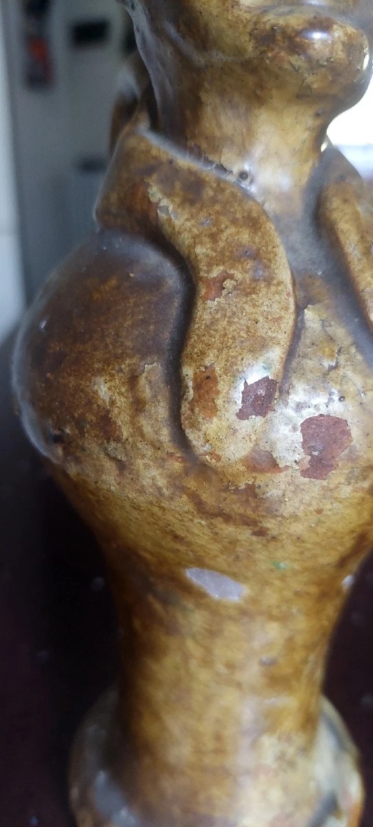 VECCHIA FIASCHETTA APOTROPAICA IN CERAMICA SEMINARA CALABRA PAOLO CONDURSO-photo-2