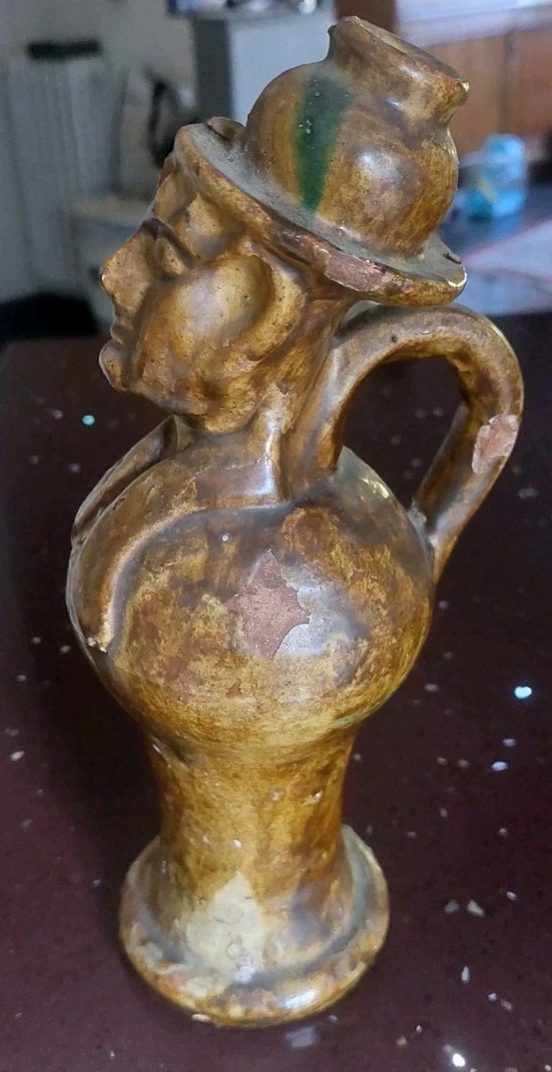 VECCHIA FIASCHETTA APOTROPAICA IN CERAMICA SEMINARA CALABRA PAOLO CONDURSO-photo-1