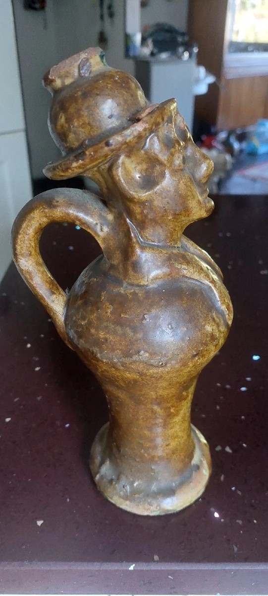 VECCHIA FIASCHETTA APOTROPAICA IN CERAMICA SEMINARA CALABRA PAOLO CONDURSO-photo-2