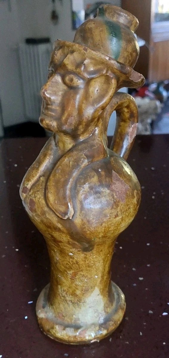 VECCHIA FIASCHETTA APOTROPAICA IN CERAMICA SEMINARA CALABRA PAOLO CONDURSO