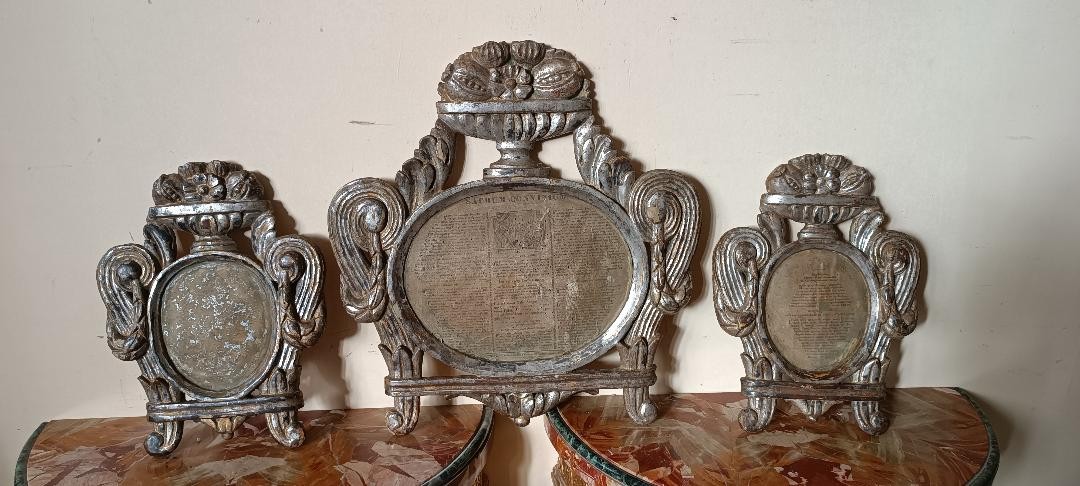 Trittico carteglorie , cornici XVIII secolo-photo-2