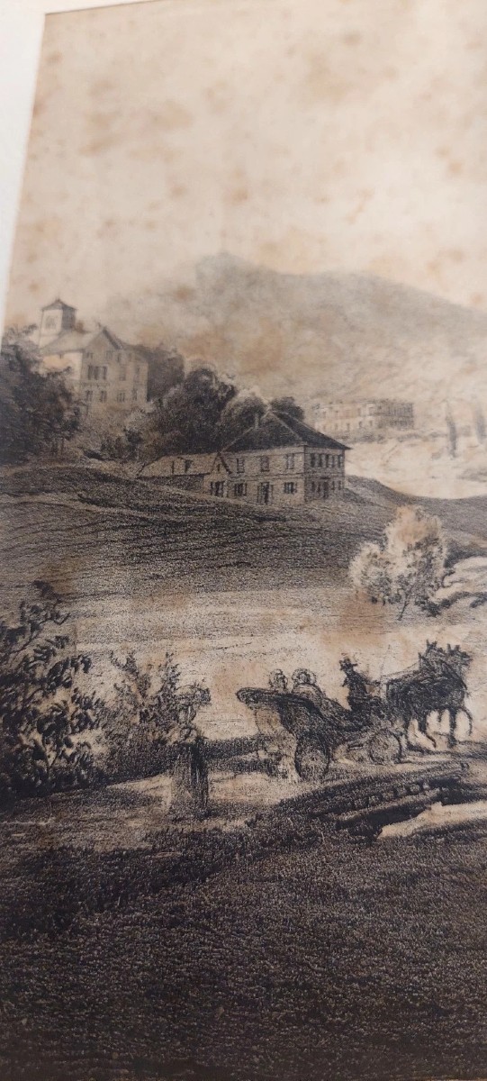 Disegno China Su Carta Con Personaggi Gleichenberg Austria XIX secolo Antico-photo-2