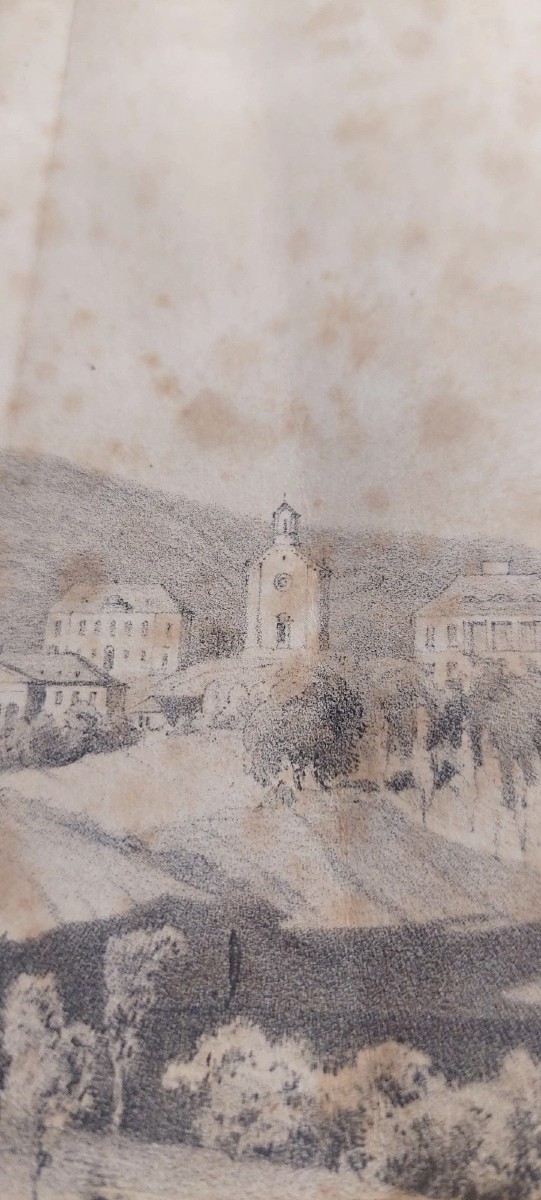 Disegno China Su Carta Con Personaggi Gleichenberg Austria XIX secolo Antico-photo-6