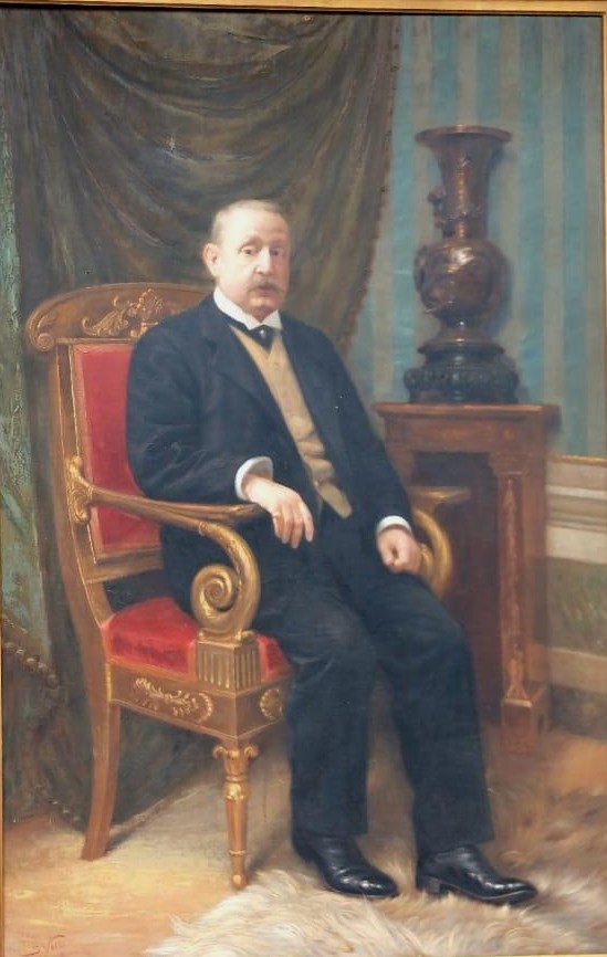 Grande dipinto olio su tela datato e firmato -SILVIO NELLI (1872-1921) -H.216 CM-photo-4