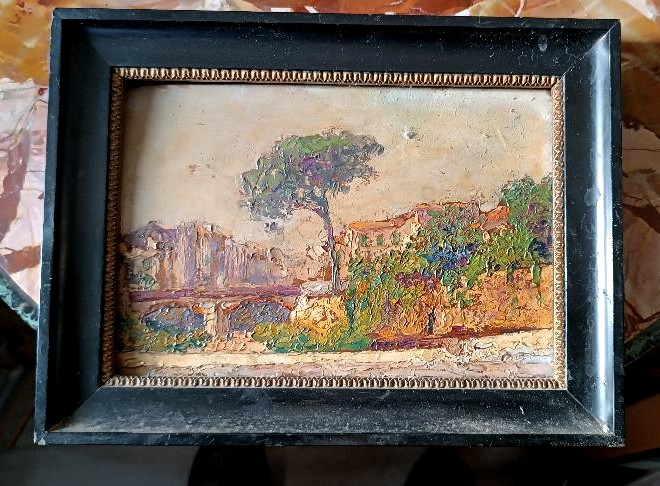 Dipinto fine 800 , olio su tavola impressionista-photo-3