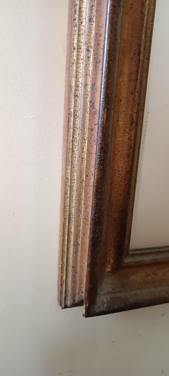 Antica cornice laccata e dorata fine XVII secolo,italia-photo-3