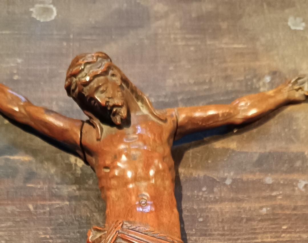 cristo antico in legno di bosso XVIII secolo-photo-4