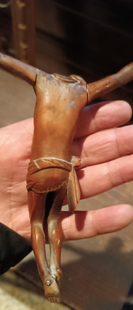 cristo antico in legno di bosso XVIII secolo-photo-2