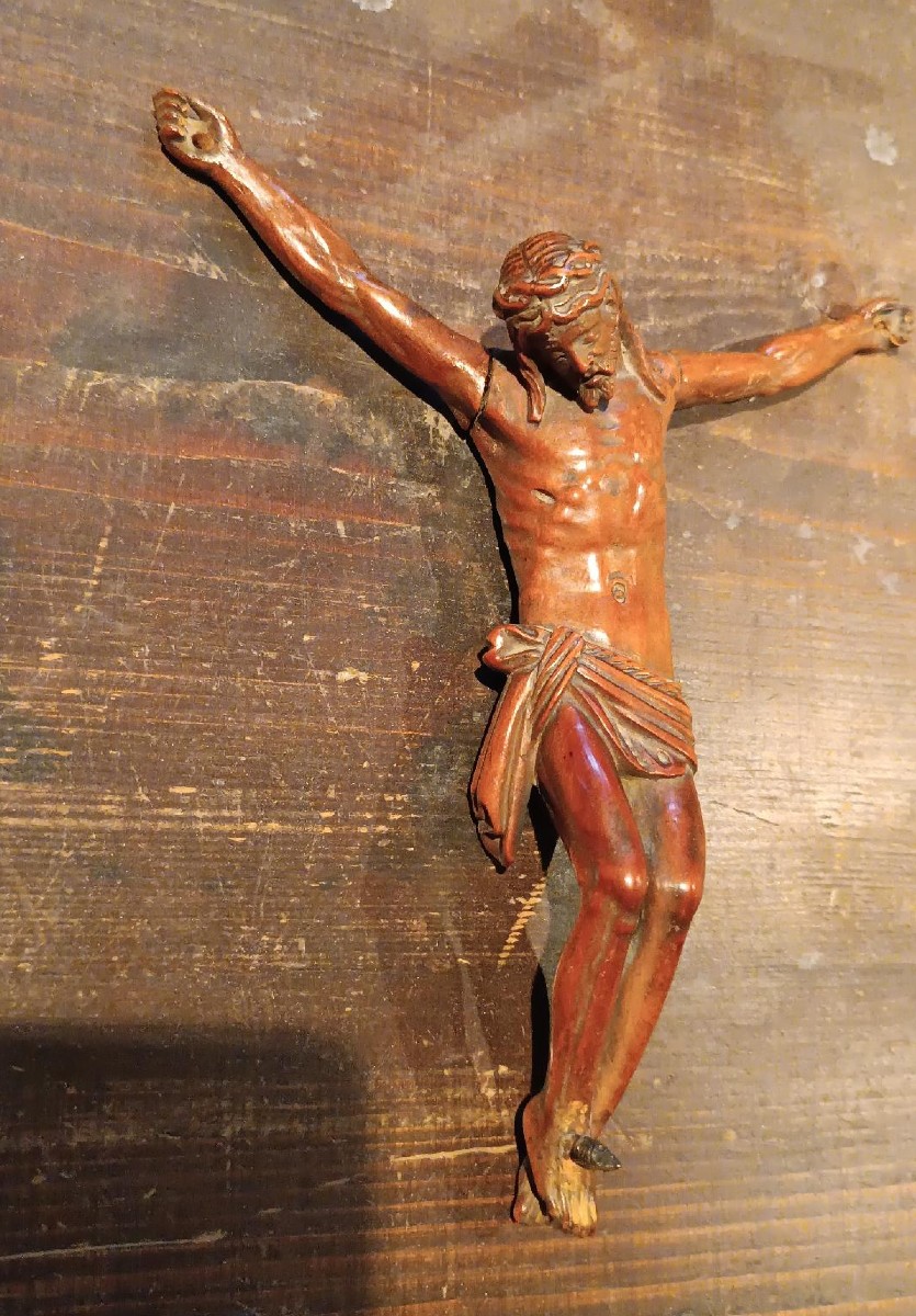 cristo antico in legno di bosso XVIII secolo-photo-5