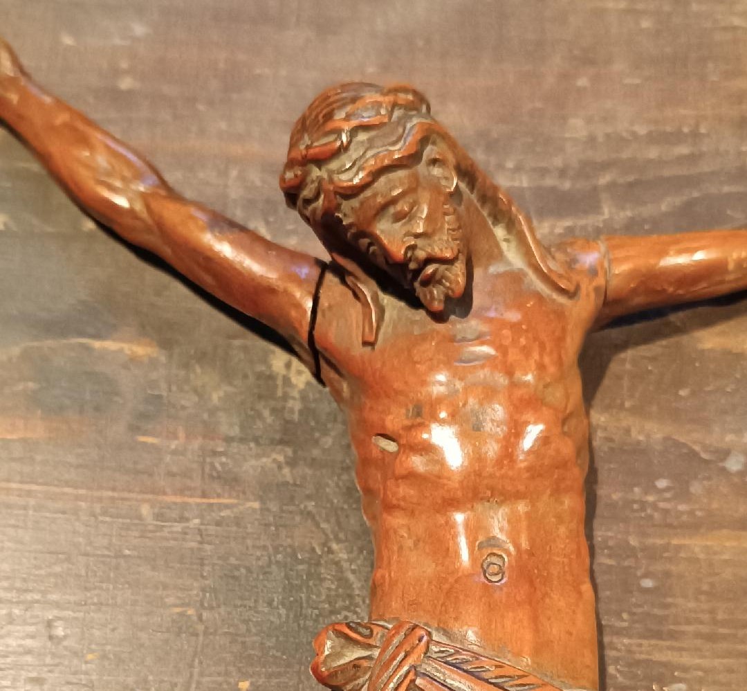 cristo antico in legno di bosso XVIII secolo-photo-6