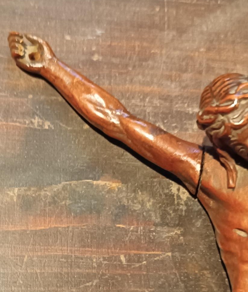 cristo antico in legno di bosso XVIII secolo-photo-7