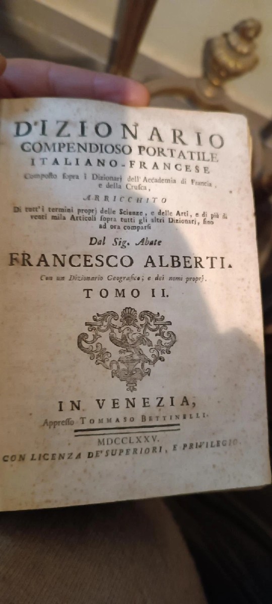 Dizionario Italiano-Francese/Francese-Italiano 2 volumi 1775 de Alberti venezia-photo-2