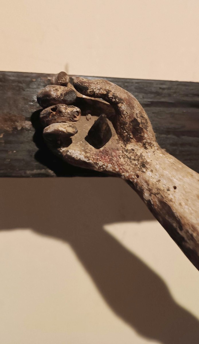 Antico grande cristo in legno policromo fine XVII secolo --photo-5