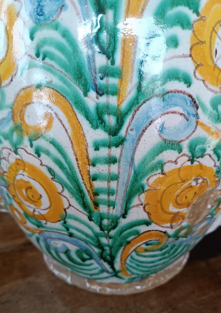   FIASCA  ANTICA IN  MAIOLICA  XVII SECOLO ITALIA MERIDIONALE0-photo-5