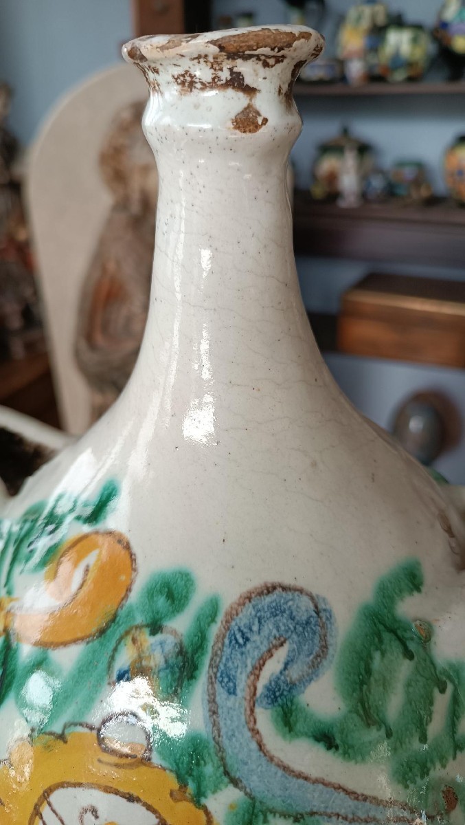   FIASCA  ANTICA IN  MAIOLICA  XVII SECOLO ITALIA MERIDIONALE0-photo-7