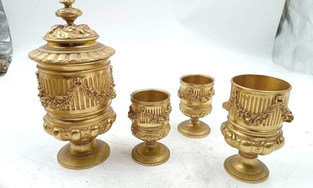 Grande calamaio in bronzo dorato al mercurio del periodo Napoleone III0-photo-4