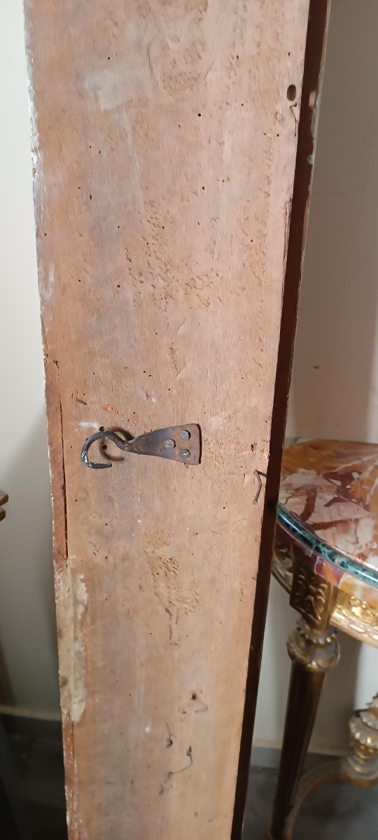 Antica grande cornice laccata e dorata XVII secolo-photo-4