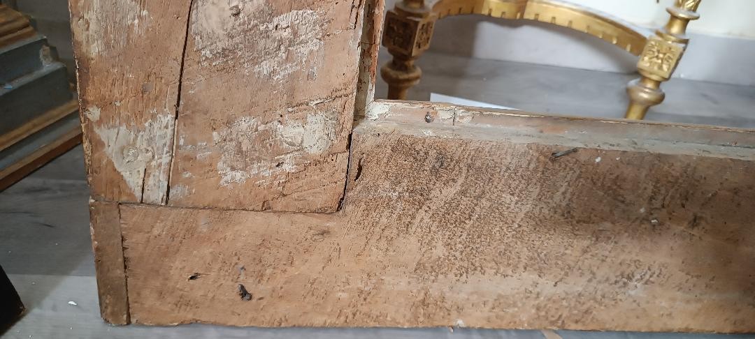 Antica grande cornice laccata e dorata XVII secolo-photo-1