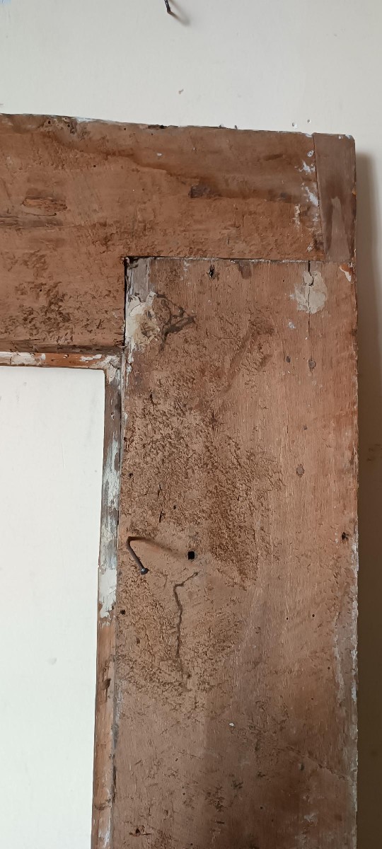 Antica grande cornice laccata e dorata XVII secolo-photo-3