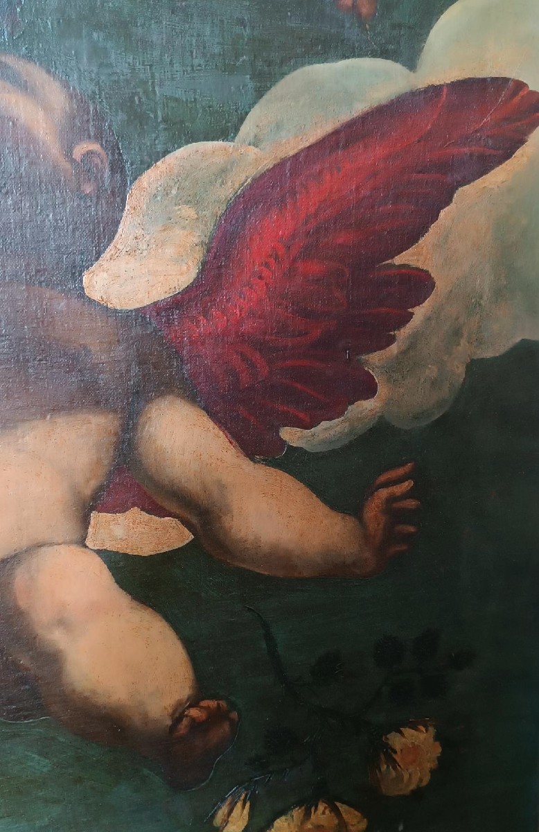 Grande Dipinto antico olio su tela scuola veneta XVII secolo-photo-6