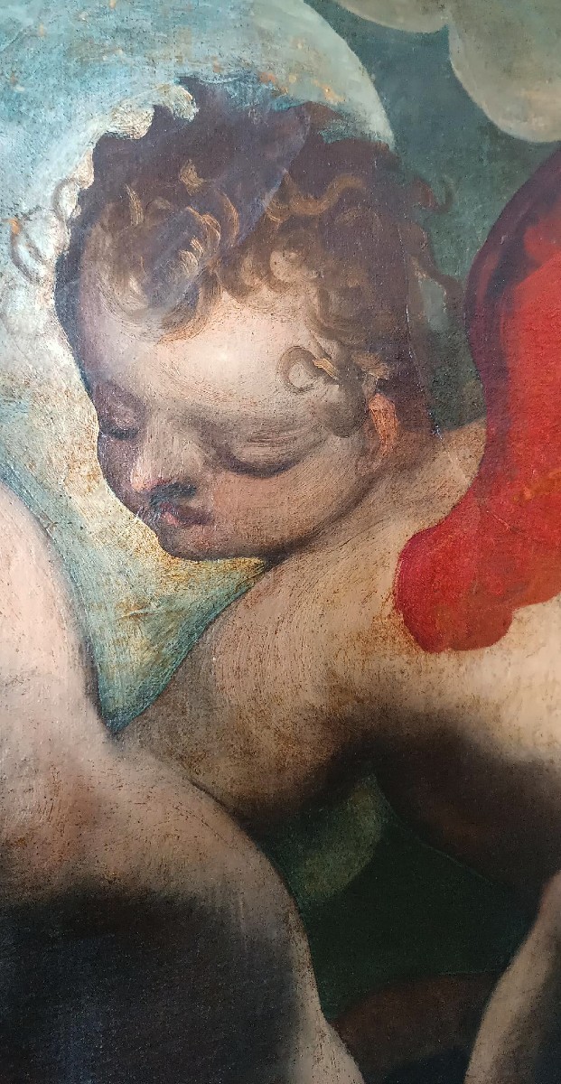 Grande Dipinto antico olio su tela scuola veneta XVII secolo-photo-8