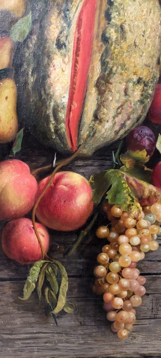 ZINGONI AURELIO FIRENZE   1853-1922 , DIPINTO  OLIO SU TELA, NATURA MORTA. -photo-3