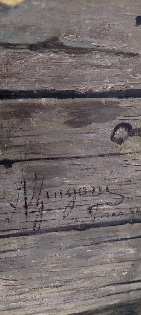 ZINGONI AURELIO FIRENZE   1853-1922 , DIPINTO  OLIO SU TELA, NATURA MORTA. -photo-3