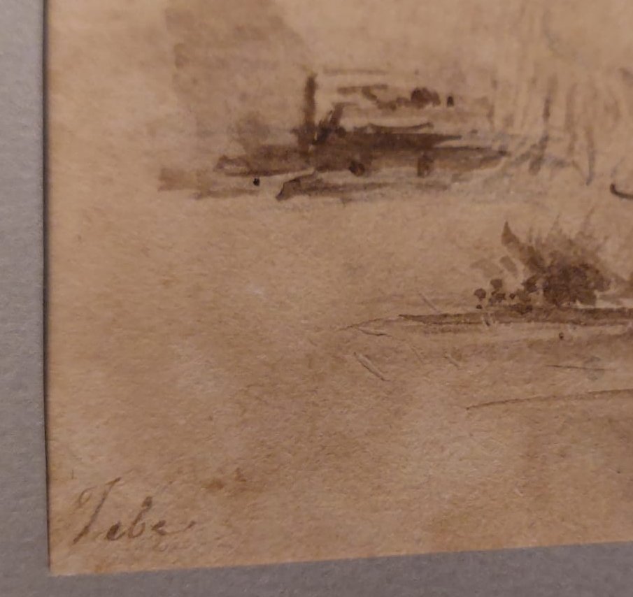 Giuseppe Angelelli  1803-1844. disegno a china su carta , reca la scritta : Studio donne Egitto-photo-6