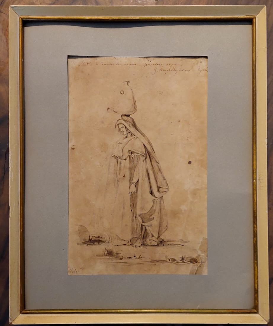 Giuseppe Angelelli  1803-1844. disegno a china su carta , reca la scritta : Studio donne Egitto