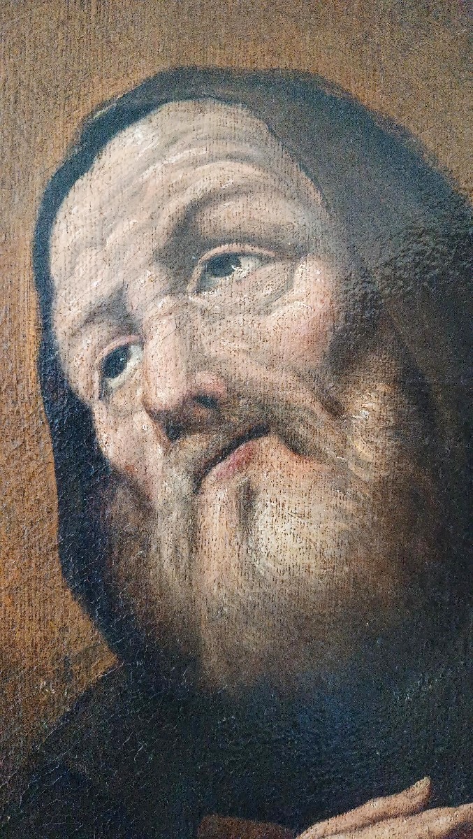 Dipinto antico olio su tela -San Francesco Di Paola -Antonio Cifrondi ( 1656-1730 )-photo-3