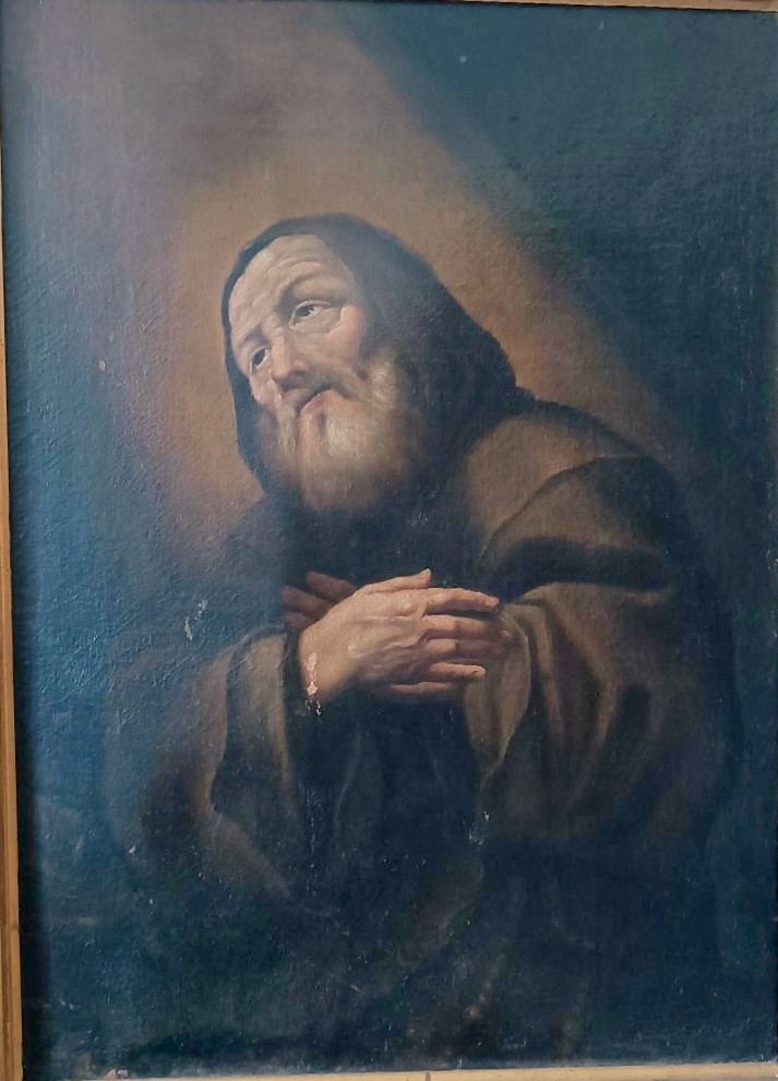 Dipinto antico olio su tela -San Francesco Di Paola -Antonio Cifrondi ( 1656-1730 )-photo-7
