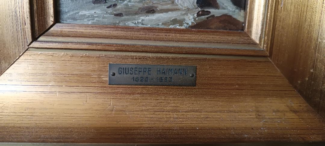Dipinto olio su tavoletta , GIUSEPPE HAINMANN (Milano 1828-Alessandria d'egitto 1883)-photo-2