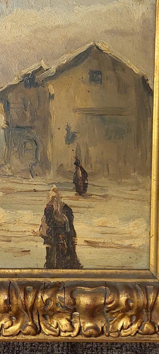 ANTICO DIPINTO SCUOLA FRANCESE XIX SECOLO-photo-2