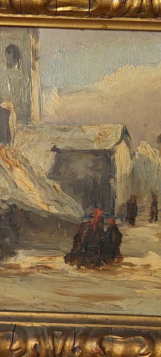 ANTICO DIPINTO SCUOLA FRANCESE XIX SECOLO-photo-3