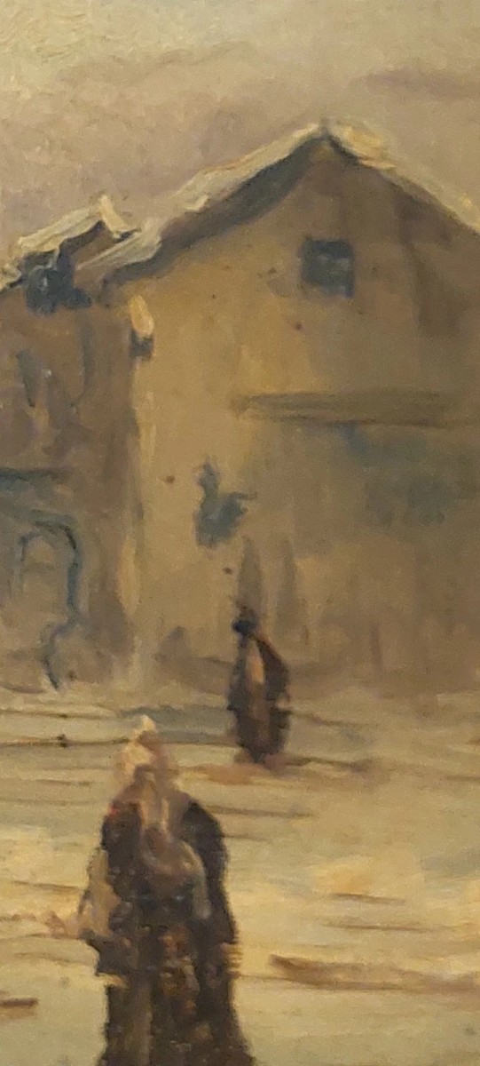 ANTICO DIPINTO SCUOLA FRANCESE XIX SECOLO-photo-4