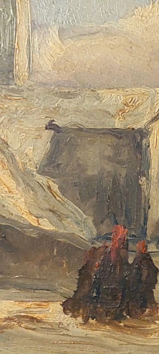 ANTICO DIPINTO SCUOLA FRANCESE XIX SECOLO-photo-5