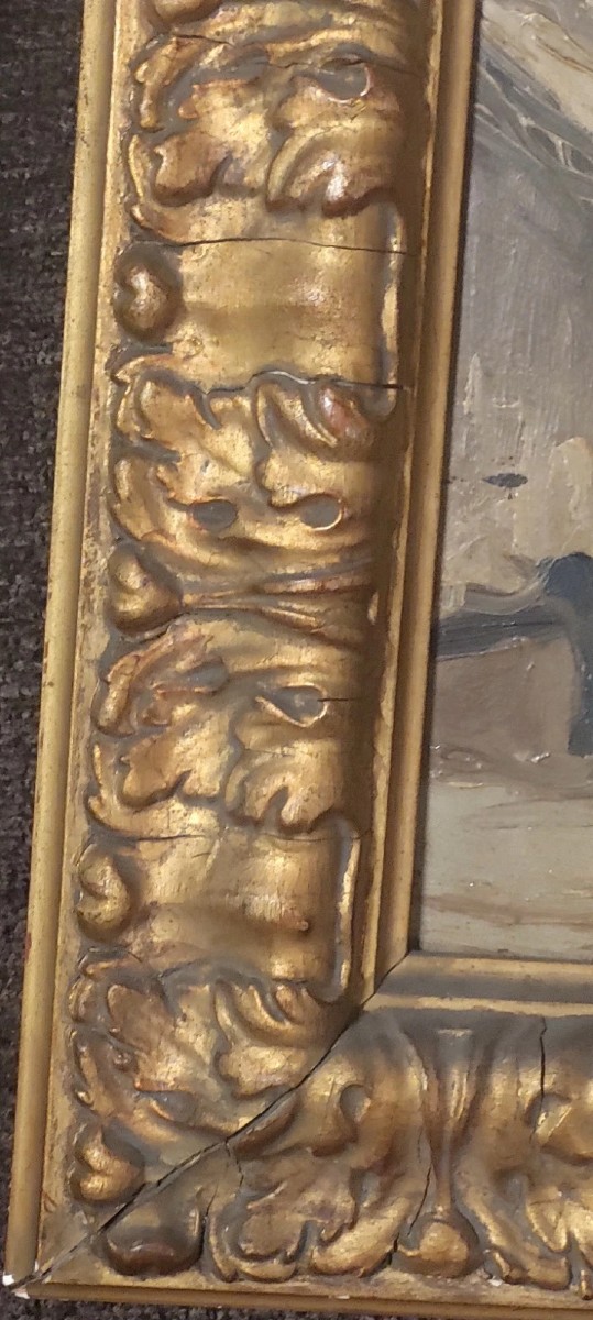 ANTICO DIPINTO SCUOLA FRANCESE XIX SECOLO-photo-6