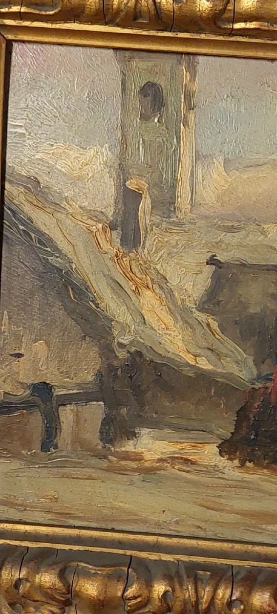 ANTICO DIPINTO SCUOLA FRANCESE XIX SECOLO-photo-7