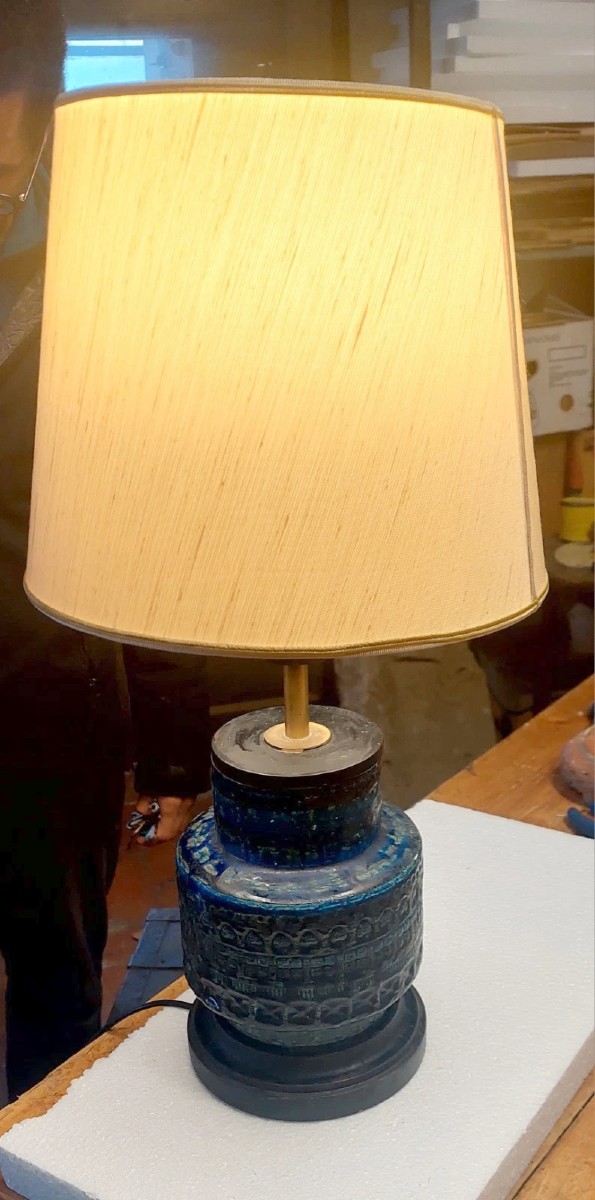 Lampada Da Tavolo Ceramica Aldo Londi Per Bitossi Anni 70-photo-5