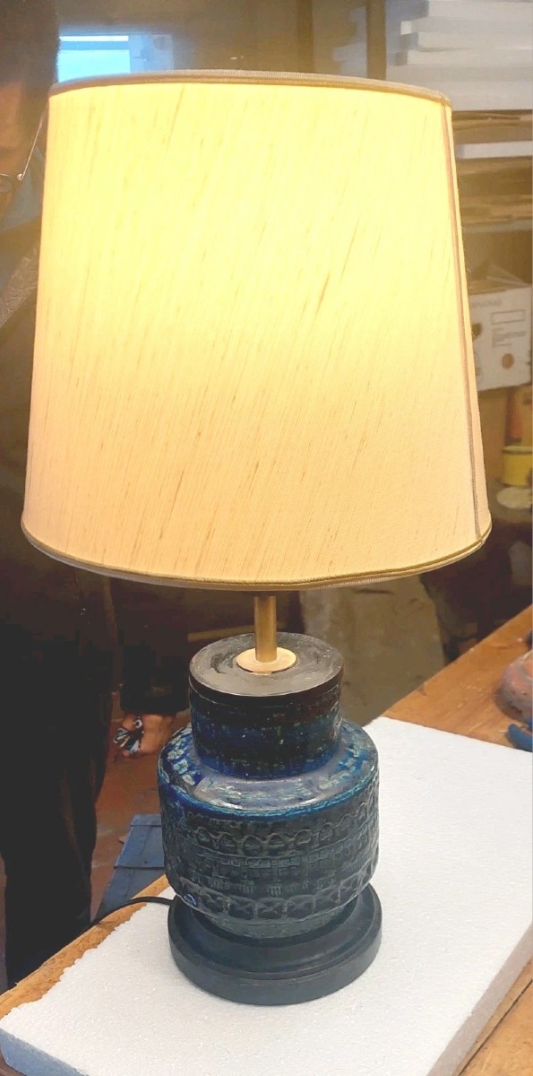 Lampada Da Tavolo Ceramica Aldo Londi Per Bitossi Anni 70