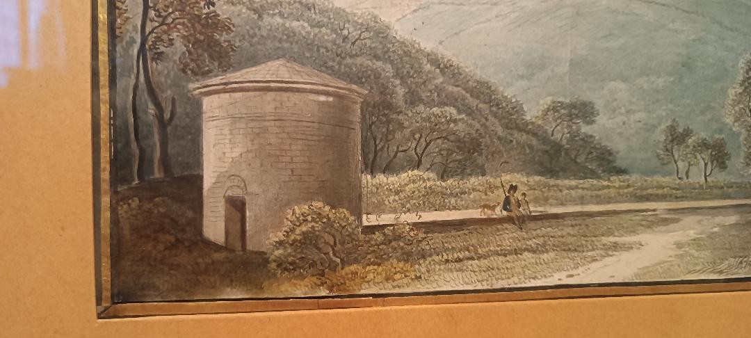Antico acquerello su carta primi 800 - paesaggio -photo-2
