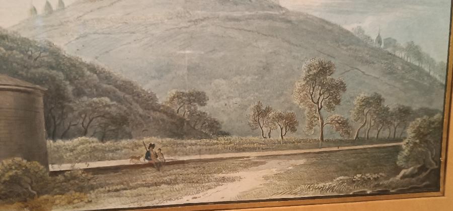 Antico acquerello su carta primi 800 - paesaggio -photo-5