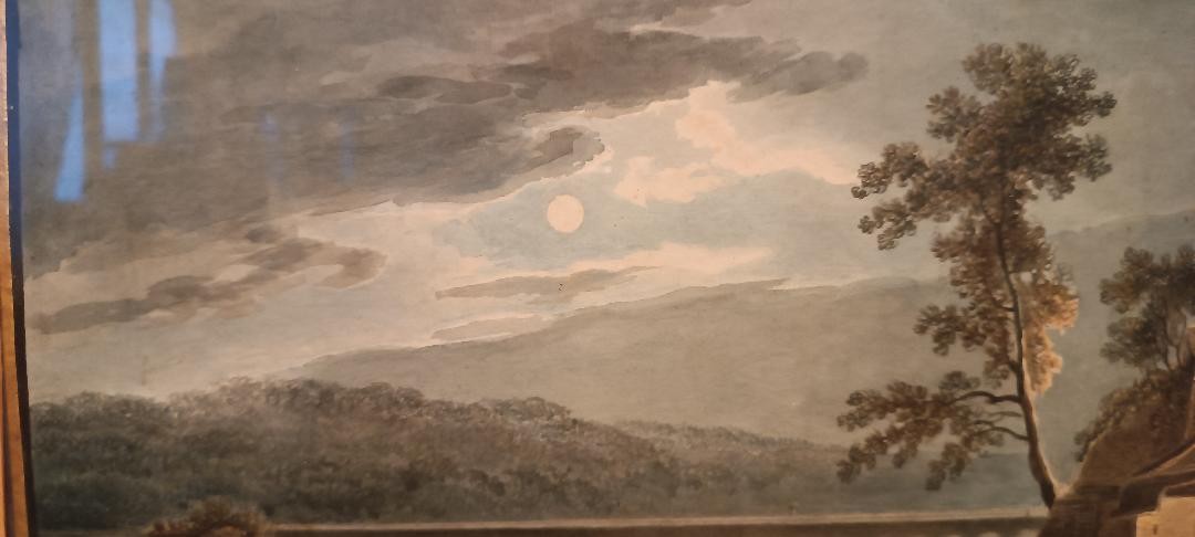 Antico acquerello su carta primi 800 - paesaggio con acquedotto,  ponte-photo-4